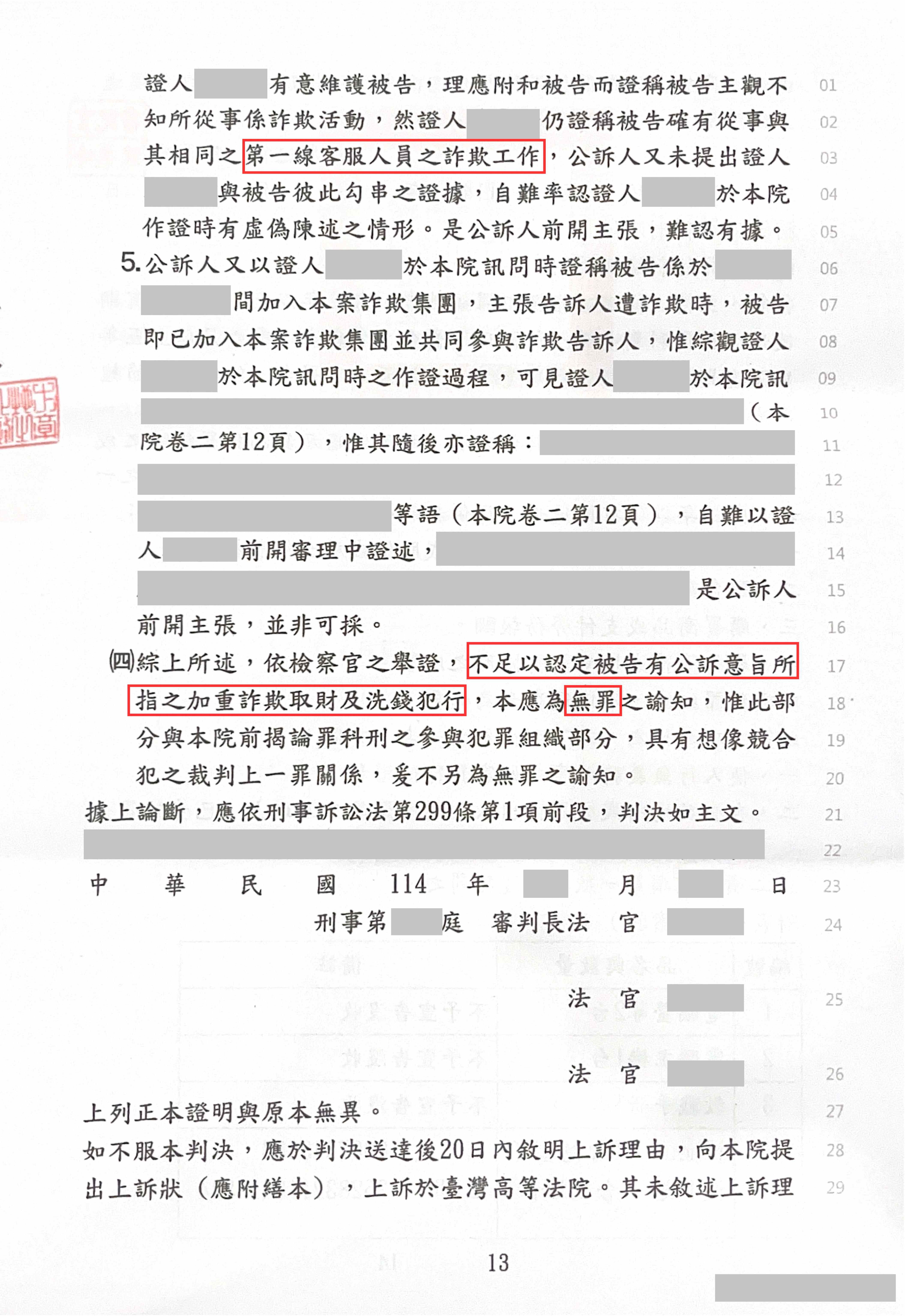 求職詐騙誤入詐欺集團-無罪成功案例